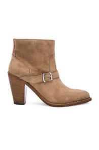 Saint Laurent New Western Bootie In Neutrals