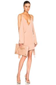 Juan Carlos Obando Fwrd Exclusive Wrap Mini Necktie Dress In Neutrals