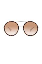 Gucci Web Block Sunglasses In Brown,metallics