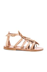 K Jacques Suede Fregate Sandals In Neutrals
