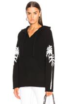 Adaptation Baja Palms Cashmere Hoodie In Black