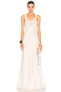 Givenchy Lace Silk Gown In Neutrals,pink