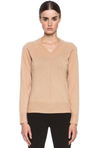 Chloe Cashmere V Neck Sweater In Neutrals
