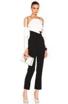 Roland Mouret Benford Stretch Viscose Jumpsuit In Black,white