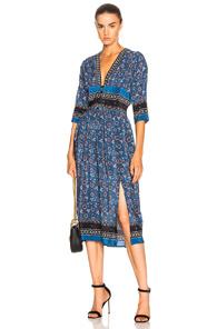 Sea Slit Maxi Dress In Blue,floral