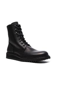 Ann Demeulemeester Lace Up Leather Combat Boots In Black