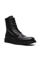 Ann Demeulemeester Lace Up Leather Combat Boots In Black