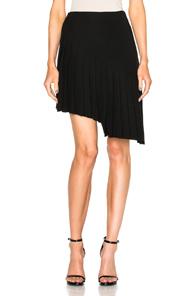 Mugler Asymmetrical Pleated Skirt In Black