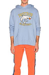Just Don Islander Shark Hoodie In Blue
