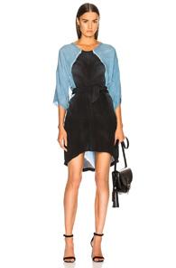 Raquel Allegra Belted Boxy Dress In Blue,ombre & Tie Dye