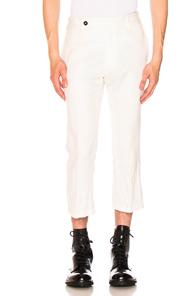 Ann Demeulemeester Flat Front Trousers In White