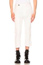 Ann Demeulemeester Flat Front Trousers In White