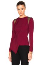 Roland Mouret Ebner Crepe & Layered Lace Top In Red