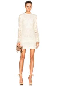 See By Chloe Long Sleeve Mini Dress In White