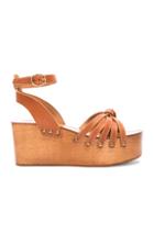 Isabel Marant Etoile Zia Leather Wedge Sandals In Brown