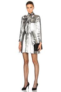 Saint Laurent Lightweight Twill Lame Dress In Metallics