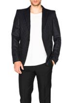 Alexander Mcqueen Pinstripe Blazer In Black,stripes