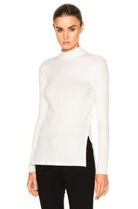Enza Costa Long Sleeve Mock Neck Tee In White