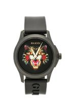 Gucci 38mm G-timeless Angry Cat Watch In Black