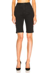 Tibi Black Washed Denim Trish Shorts In Black