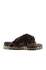 Mr & Mrs Italy Mink Fur Sandals In Brown