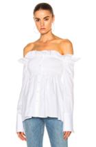 Victoria Victoria Beckham Off-shoulder Smocked Shirt In White