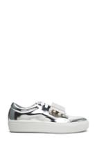 Acne Studios Adriana Metallic Leather Sneakers In Metallics