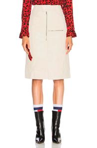 Vetements Workwear Leather Midi Skirt In White