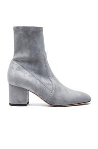 Valentino Suede Booties In Blue,gray