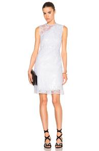 Carven Asymmetrical Organza Dress In White