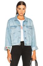 Frame Embroidered Cuffed Jacket In Blue