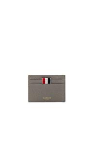Thom Browne Pebble Grain Single Cardholder In Gray
