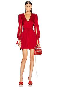 Haney Joplin V Neck Dress In Red