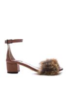 Brother Vellies Dhara Tufted Fox Fur Sandals In Brown