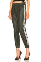 Sprwmn High Waist Two Stripe Jogger In Green