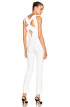Roland Mouret Saxby Stretch Viscose Jumpsuit In White