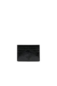 Saint Laurent Patent Monogramme Card Case In Black