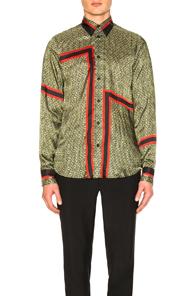 Givenchy 4g Printed Shirt In Geometric Print,green