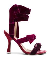 Attico Velvet Diletta Sandals In Pink