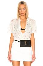 Saint Laurent Short Sleeve Top In Stars,neutral,white