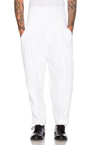 Haider Ackermann High Waist Dropped Crotch Trousers In White