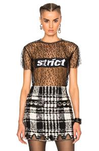 Alexander Wang Lace Patch Top In Black