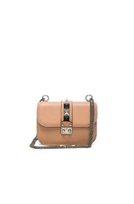 Valentino Lock Rolling Small Shoulder Bag In Neutrals