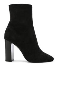 Saint Laurent Suede Lou Ankle Boots In Black