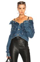 Unravel Cropped Reversible Denim Jacket In Blue