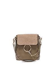 Chloe Small Faye Suede & Calfskin Backpack In Gray