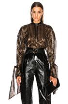 Petar Petrov Ethel Blouse In Black,metallics,stripes