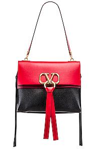 Valentino Vring Medium Shoulder Bag In Black,red