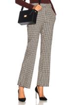 Victoria Beckham Kick Leg Trousers In Checkered & Plaid,blue,neutrals