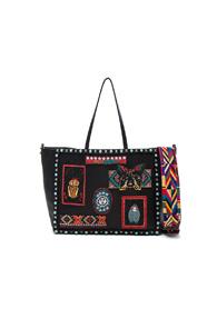 Valentino Medium Santeria Tote In Black